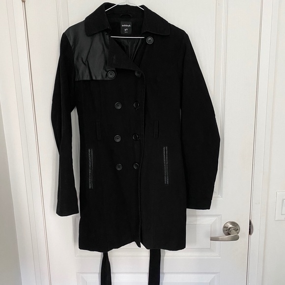 Black Mid Length Trench Coat - Picture 2 of 5